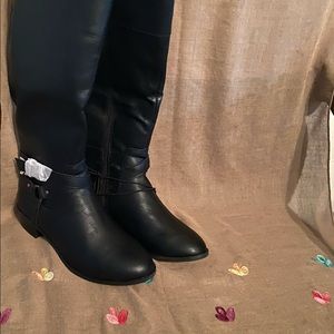 a.n.a. New Torrence black riding boots . Size 7.5 & 8.5 med. new with tags.